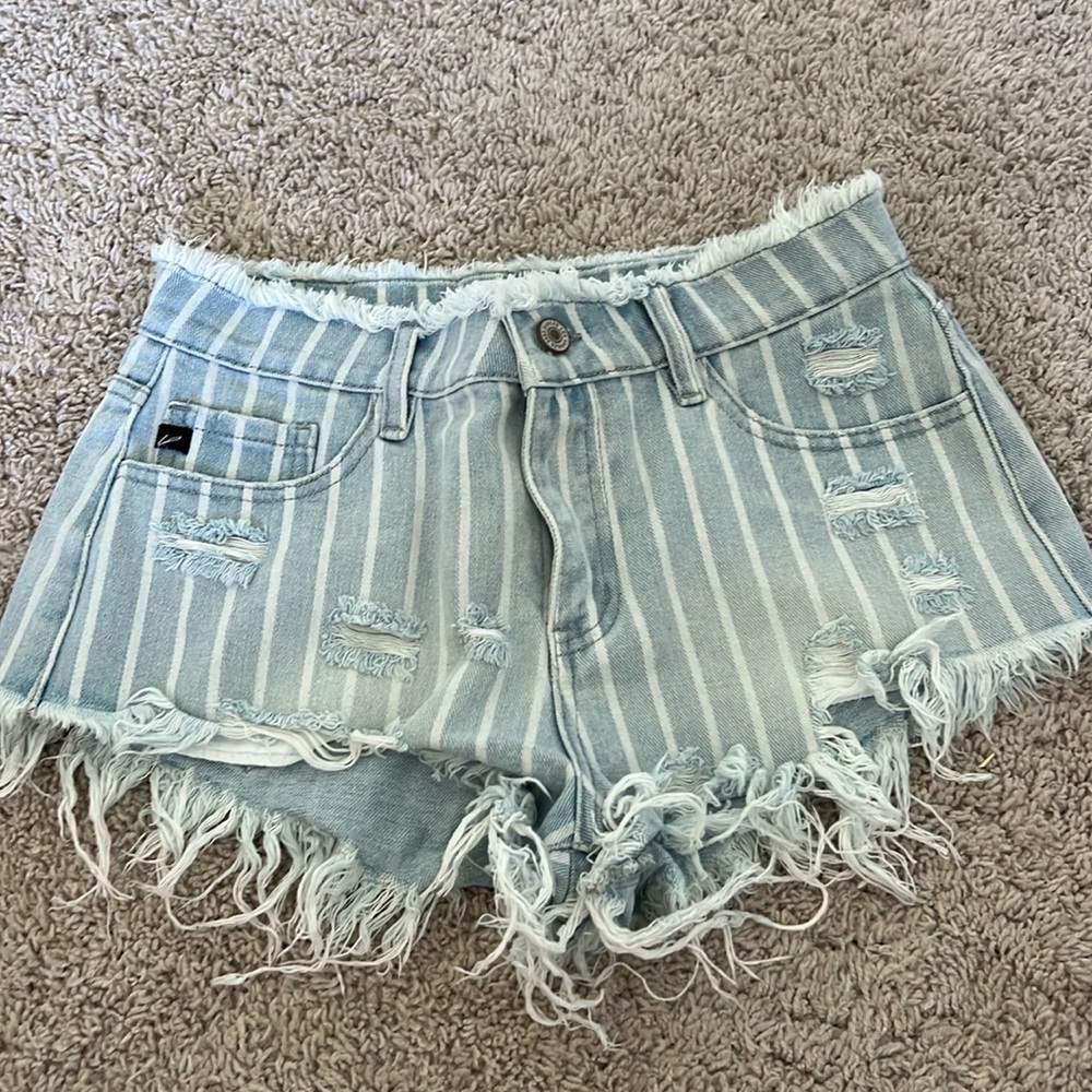 Striped Jean shorts
